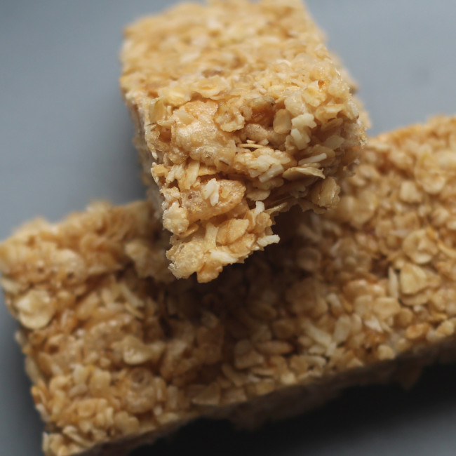 Ambitious lime coconut granola bars.